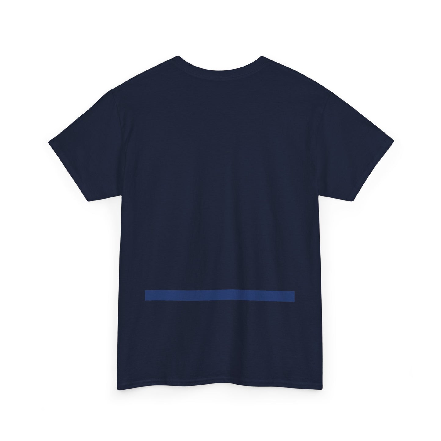 Navy blue t-shirt with a blue line design on the back
Relaxed fit cotton t-shirt in 100% ring-spun cotton. Soft, heavyweight fabric. Ethically sourced everyday essential.
