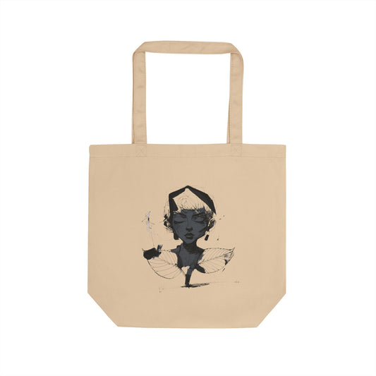 Happy Monochrome Canvas Tote Bag in eco-friendly cotton canvas with comfortable shoulder straps and spacious design for everyday use.

Cream shopping bag with artistic abstract design. 100% organic cotton and vegan approved.